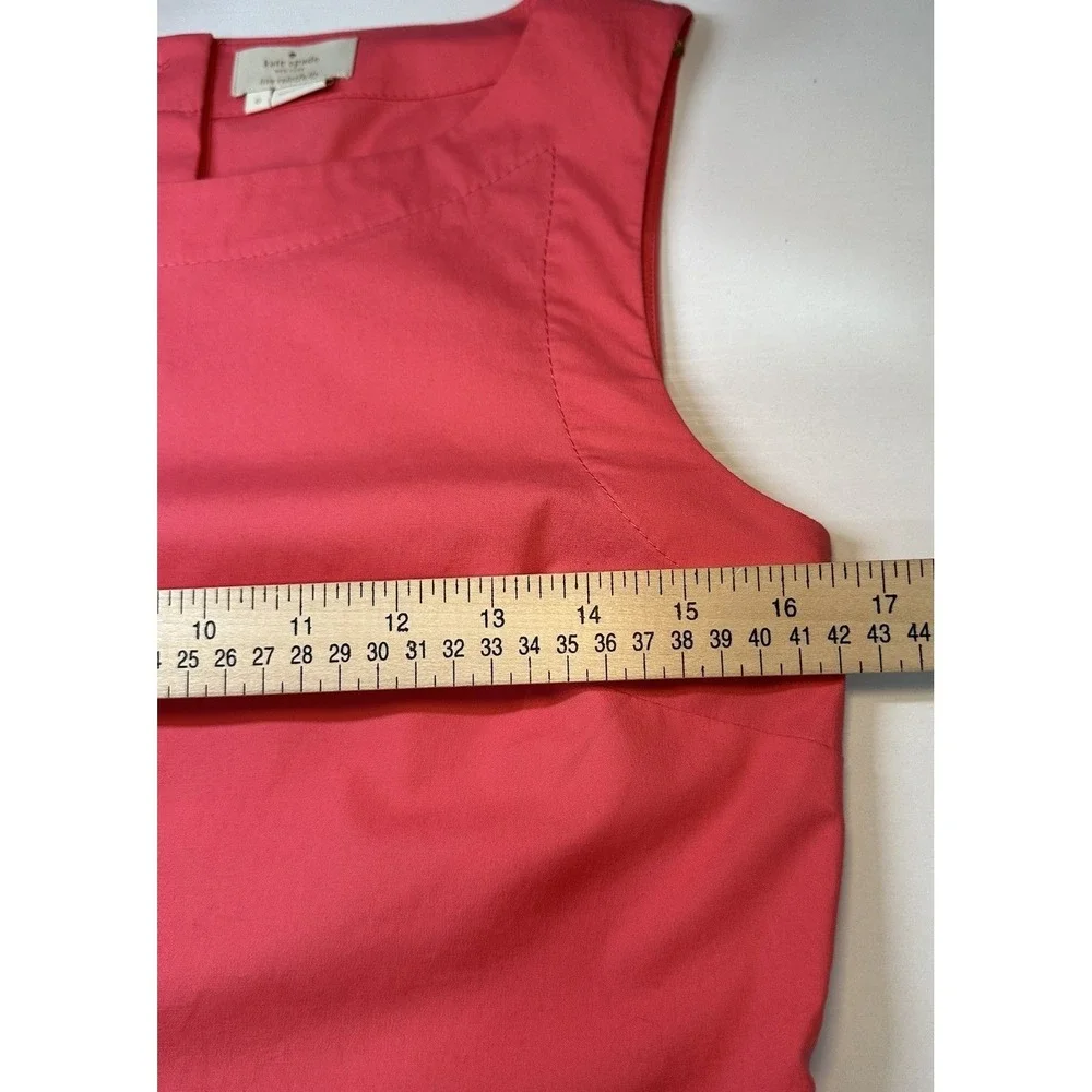 KATE SPADE Peplum Popover Top Women's 6 Sleeveless Pink Side Zip Back Buttons